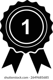 Victory Ribbon Badge – First Place Award Icon
