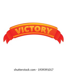 Victory ribbon interface icon. Cartoon of Victory ribbon interface vector icon for web design isolated on white background