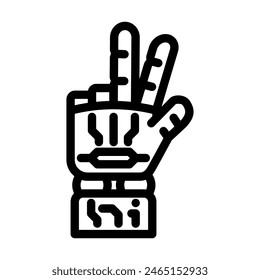 victory robot hand gesture line icon vector. victory robot hand gesture sign. isolated contour symbol black illustration