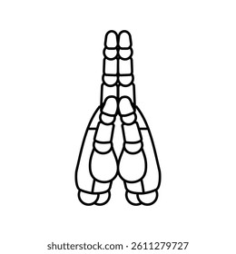 victory robot hand gesture line icon vector. victory robot hand gesture sign. isolated contour symbol black illustration