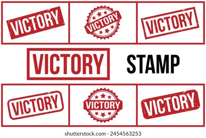 Juego de sellos de goma victory grunge Vector