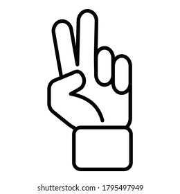 Signo de victoria Icono plano aislado en fondo blanco