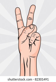 The Victory sign, hand gesture