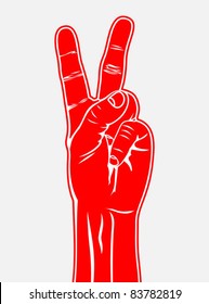 The Victory sign, hand gesture