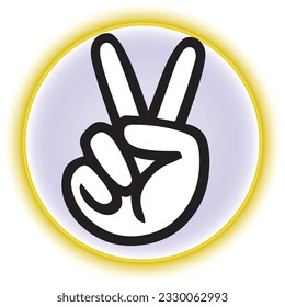 Victory sign with A hand with two fingers up