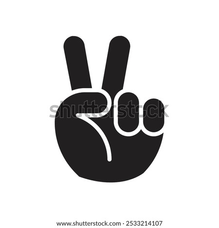 Victory sign icon Flat line illustration