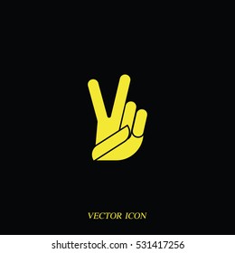 Victory sign. Peace fingers icon.