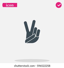 Victory sign. Peace fingers icon.