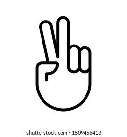 victory sign thin line vector icon