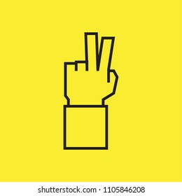 Victory sign vector icon