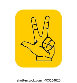 Victory sign vector illustration