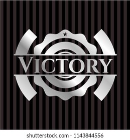 Victory silver badge or emblem