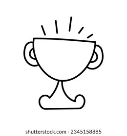 Victory simple icon. Trophy hand drawn icons. Doodle winner symbol for infographic banner and website design. logo vector illustration.