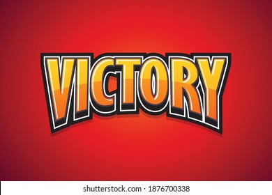 Victory, speech poster. text art design. vector illustration