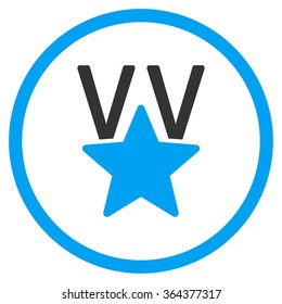 Victory Star vector icon. Style is bicolor flat symbol, blue and gray colors, rounded angles, white background.