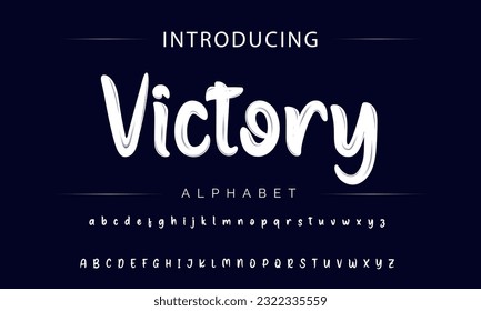 Victory Stylish brush painted an uppercase vector letters, alphabet, typeface.