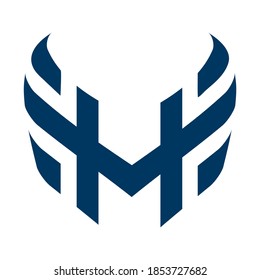 Victory and success flying on the wings of  blue flame theme with elements of 'V' and 'H' in a handsome design.