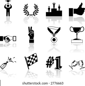 Victory and Success Icon Set Series Design Elements A conceptual icon set relating to victory and success.