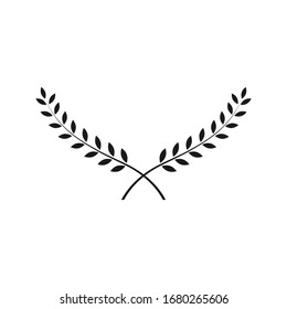 Victory Symbol, Branches Of Olives Icon Vector, Laurel, Wreath, Awards, Roman, Victory, Crown, Winner, Ornate