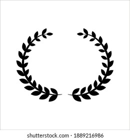 victory symbol, Branches of olives icon vector, laurel, wreath, awards, roman, victory, crown, winner, ornate. on white background. color editable