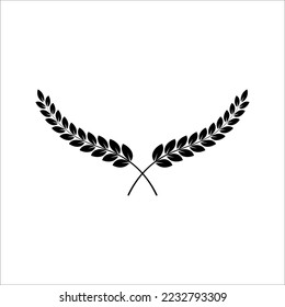 victory symbol, Branches of olives icon vector, laurel, wreath, awards, roman, victory, crown, winner, ornate, color editable. EPS 10 