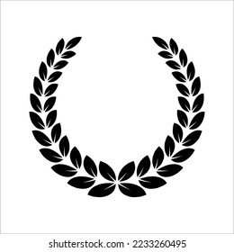 victory symbol, Branches of olives icon vector, laurel, wreath, awards, roman, victory, crown, winner, ornate, color editable. EPS 10 