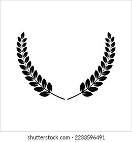 victory symbol, Branches of olives icon vector, laurel, wreath, awards, roman, victory, crown, winner, ornate, color editable. EPS 10 