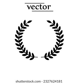 símbolo de victoria, ramas de ícono de aceitunas vector, laurel, corona, premia la ilustración plana sobre fondo blanco.