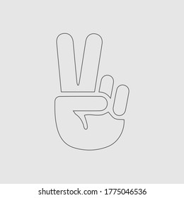 Victory symbol vector icon eps 10. V gesture sign.