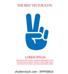 Icono de Vector de símbolo de victoria. Simple signo aislado.