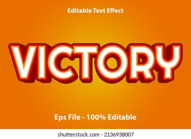 victory text effect editable with orange color.