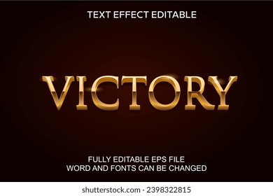 VICTORY TEXT EFFECT GOLD STYLE  3D VECTOR