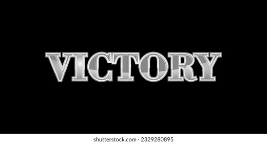 Victory text effect isolated on dark background