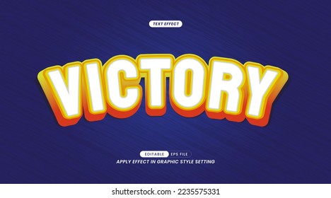 Victory Text Slogan. Editable Text Effects Easy to use in the Graphic Styles Panel.