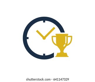 Victory Time Icon Logo Design Element