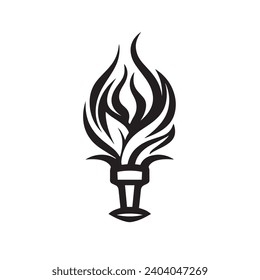 Victory Torch Logo, Vektorgrafik. Victory Torch Vektorsymbol und Zeichen.