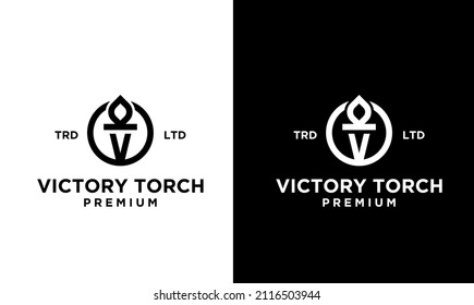 victory Torch Logo vector symbol illustration design