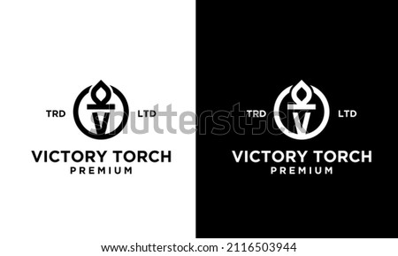 victory Torch Logo vector symbol illustration design