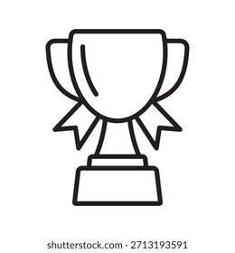 Icono de la línea de la Copa Victory Trophy: premio, reconocimiento y símbolo del primer lugar.