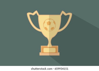 Victory trophy flat design style
