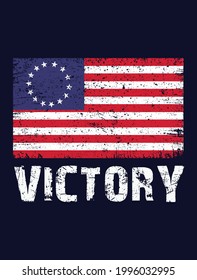 Victory Usa Betsy Ross flag patriot t-shirt design