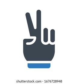 Siegesfarbensymbol für die Vektorillustration 