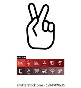 Victory vector icon