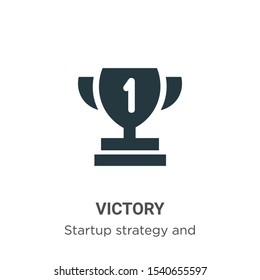 Victory vector icon on white background. Flat vector victory icon symbol sign from modern startup strategy and success collection for mobile concept and web apps design.