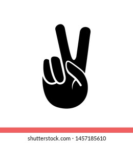 Victory vector icon, peace or v symbol. Simple, flat design for web or mobile app