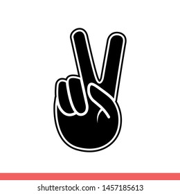 Victory vector icon, peace or v symbol. Simple, flat design for web or mobile app