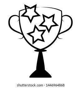 Victory vector logo. Icon cup Cover of social networks.