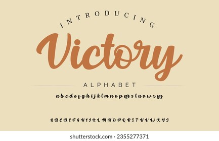 Victory Vintage Brush Script Modern Alphabet. Retro Typeface. Textured unique brush in alphabet style. Letters.Vector Alphabet. Exclusive Custom Letters.