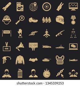 Victory in war icons set. Simple style of 36 victory in war vector icons for web for any design