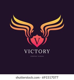 Victory wing logo template.